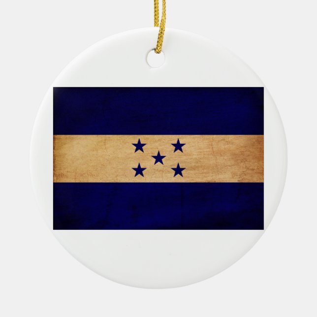 Ornamento De Cerâmica Bandeira de Honduras (Frente)