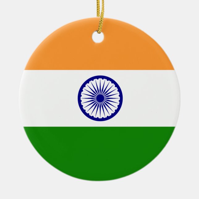 Ornamento De Cerâmica Bandeira de India (Frente)