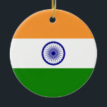 Ornamento De Cerâmica Bandeira de India. Bharat Ganrajya<br><div class="desc">Bandeira de India. Bharat Ganrajya</div>