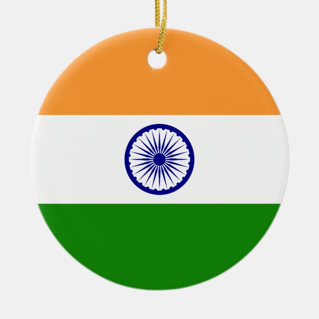 Ornamento De Cerâmica Bandeira de India. Bharat Ganrajya (Frente)
