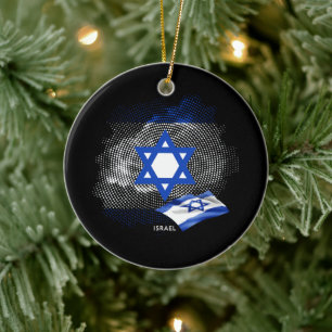 Ornamento De Cerâmica bandeira de Israel