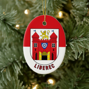 Ornamento De Cerâmica Bandeira de Liberec, República Tcheca