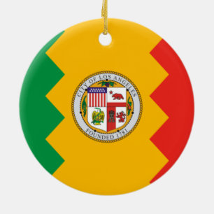 Ornamento De Cerâmica Bandeira de Los Angeles (Califórnia, EUA)