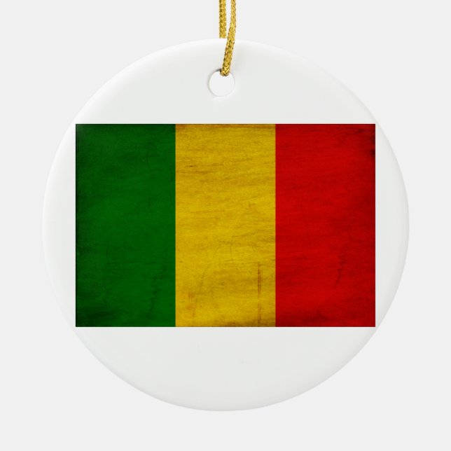 Ornamento De Cerâmica Bandeira de Mali (Frente)