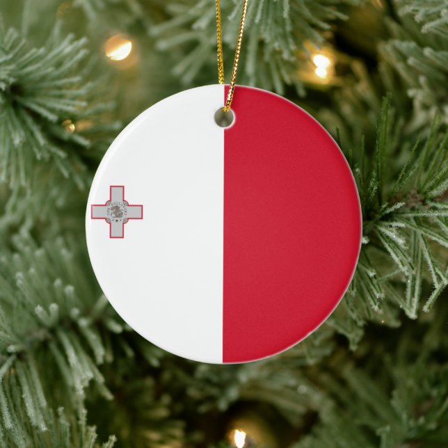 Ornamento De Cerâmica Bandeira de Malta (Árvore)