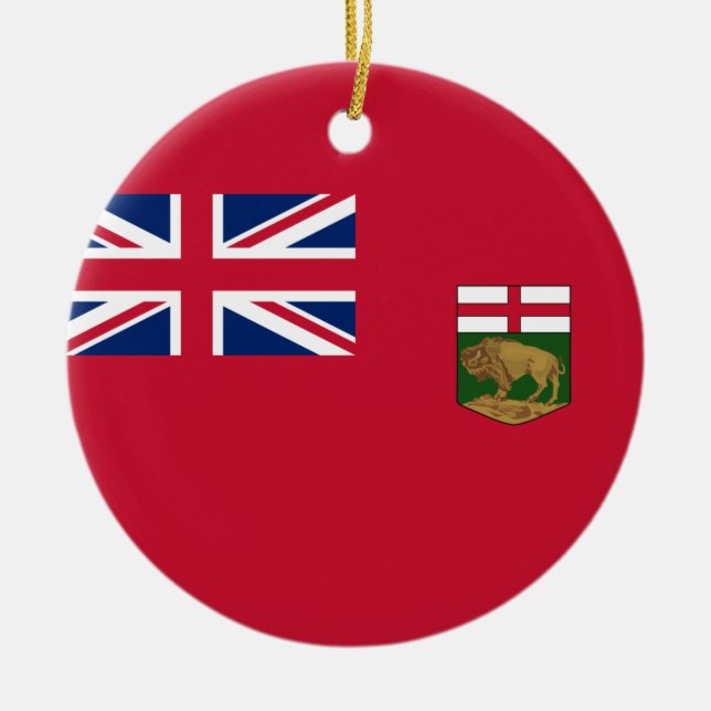 Ornamento De Cerâmica Bandeira de Manitoba (Frente)
