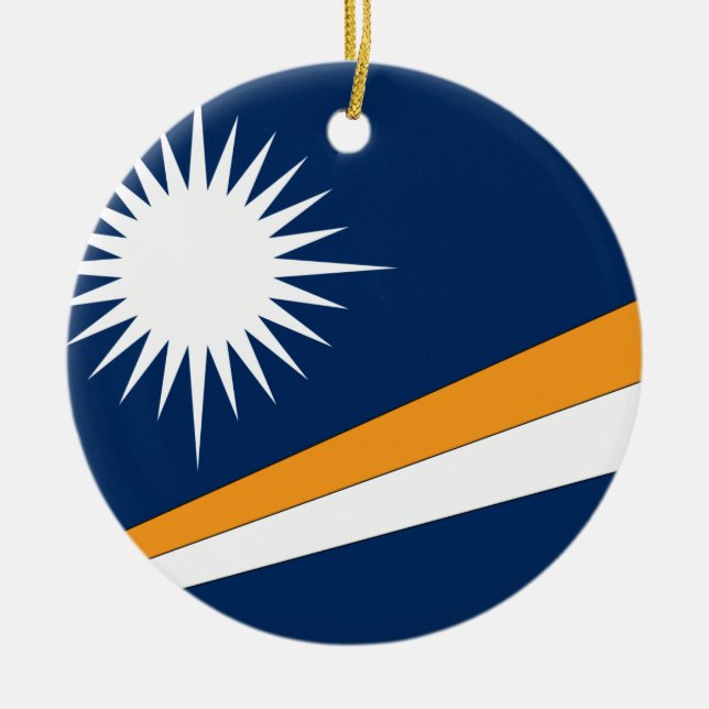 Ornamento De Cerâmica Bandeira de Marshall Islands (Frente)