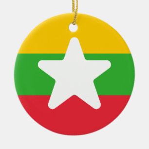 Ornamento De Cerâmica Bandeira de Mianmar