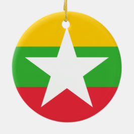 Ornamento De Cerâmica Bandeira de Mianmar (Birmânia)