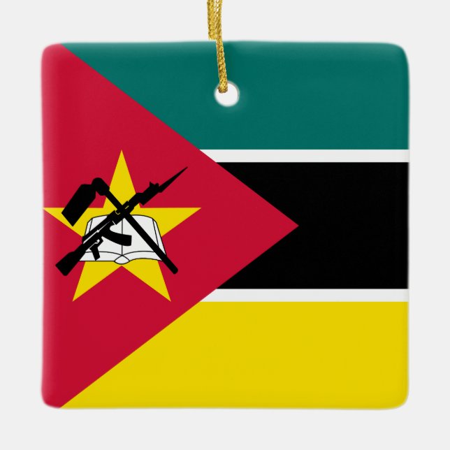 Ornamento De Cerâmica Bandeira de Moçambique (Frente)
