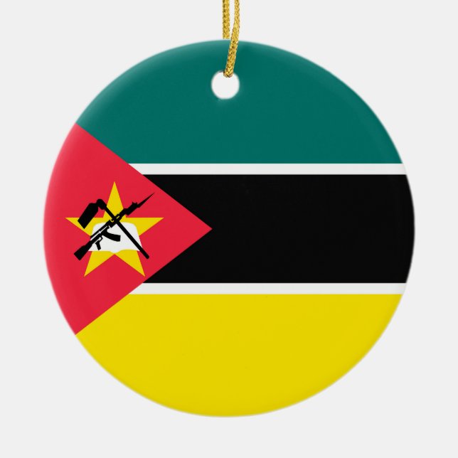 Ornamento De Cerâmica Bandeira de Moçambique (Frente)