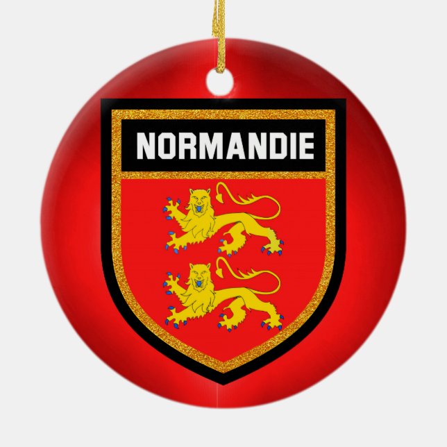 Ornamento De Cerâmica Bandeira de Normandy (Traseira)