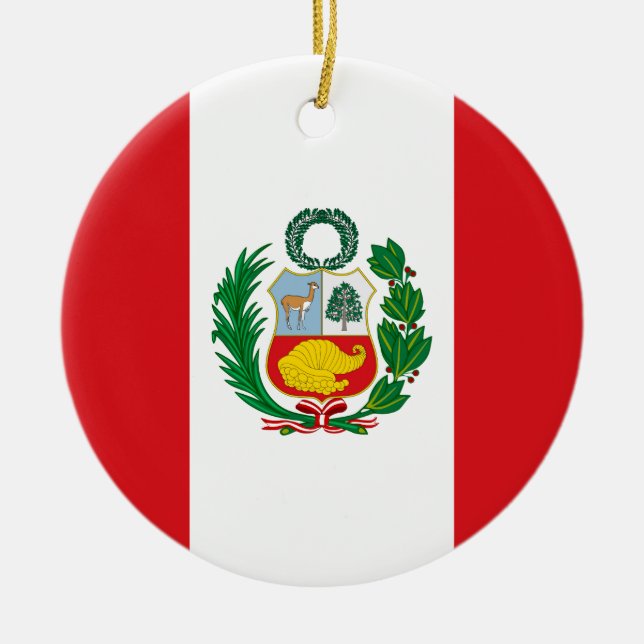Ornamento De Cerâmica Bandeira de Peru (Frente)