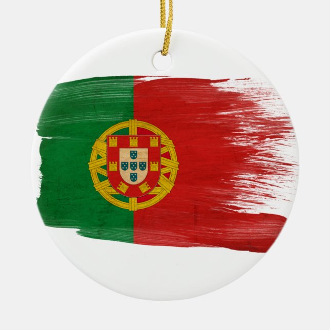 Ornamento De Cerâmica Bandeira de Portugal (Frente)