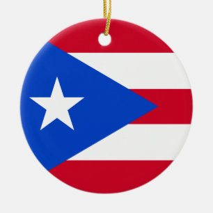 Ornamento De Cerâmica Bandeira de Puerto Rico