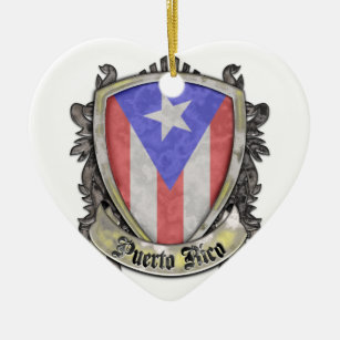 Ornamento De Cerâmica Bandeira de Puerto Rico - crista do protetor