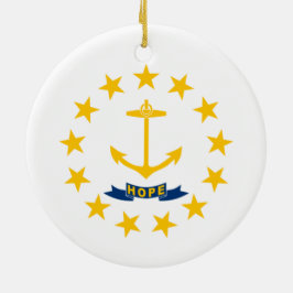 Ornamento De Cerâmica Bandeira de Rhode Island (Estado dos EUA)