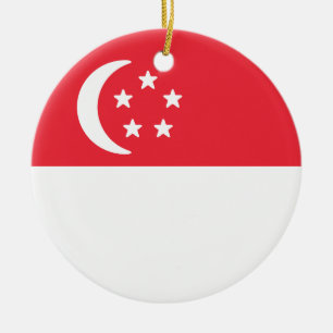 Ornamento De Cerâmica Bandeira de Singapura