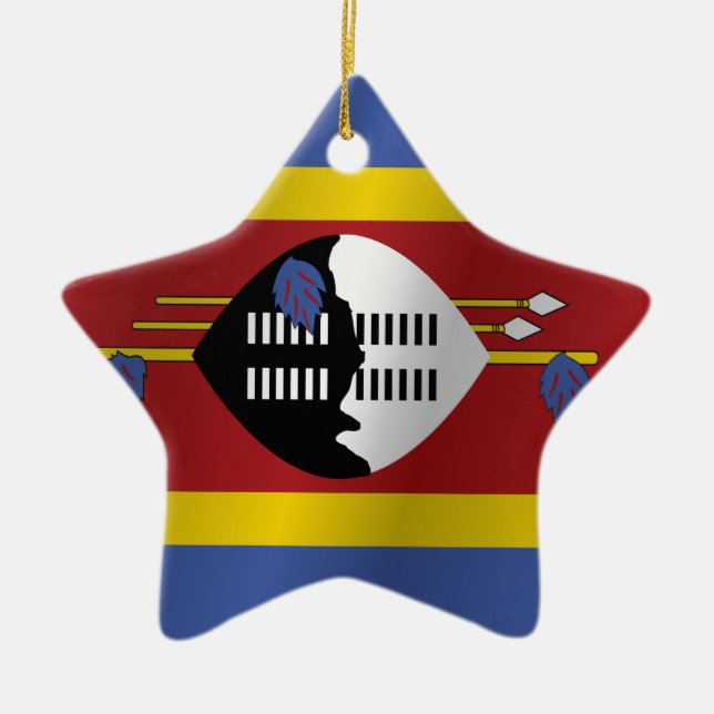 Ornamento De Cerâmica Bandeira de Suazilândia (Frente)