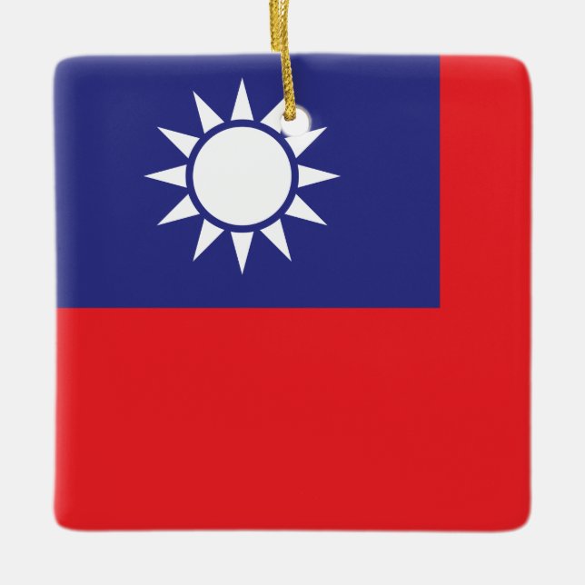 Ornamento De Cerâmica Bandeira de Taiwan (Frente)