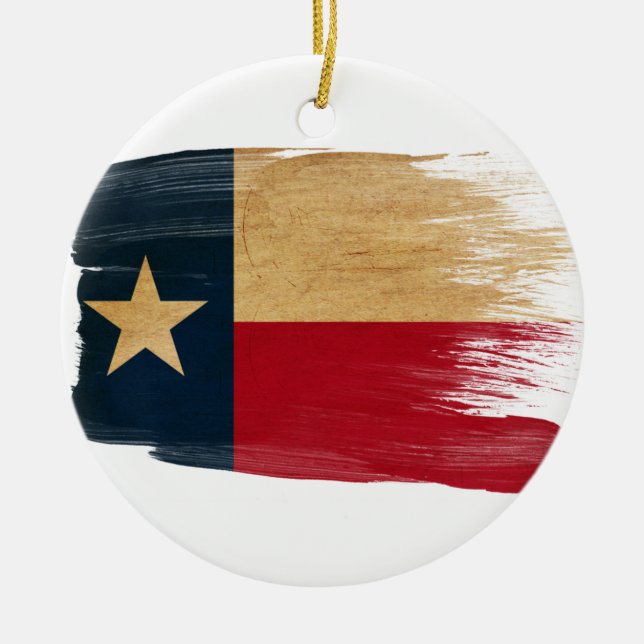 Ornamento De Cerâmica Bandeira de Texas (Frente)