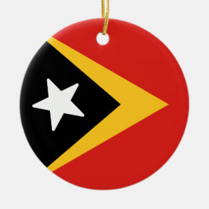 Ornamento De Cerâmica Bandeira de Timor-Leste