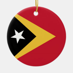 Ornamento De Cerâmica bandeira de Timor Leste