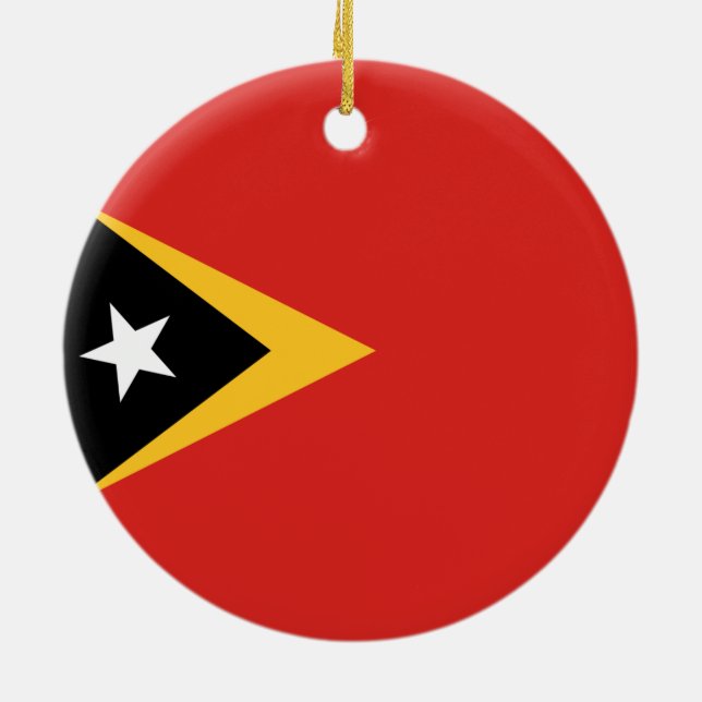 Ornamento De Cerâmica Bandeira de Timor-Leste (Traseira)