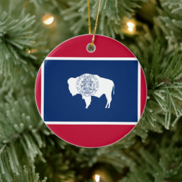 Ornamento De Cerâmica Bandeira de Wyoming