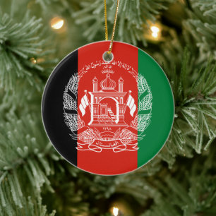 Ornamento De Cerâmica Bandeira do Afeganistão - adoção de 2013