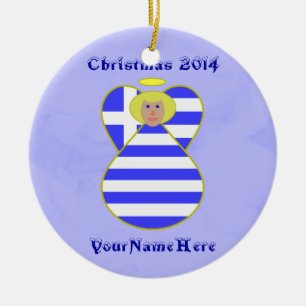 Ornamento De Cerâmica Bandeira do Anjo Grego Cabelo Loiro
