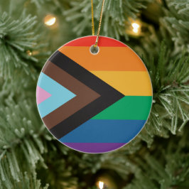 Ornamento De Cerâmica Bandeira do Arco-íris - LGBTQIA - Personalize - En