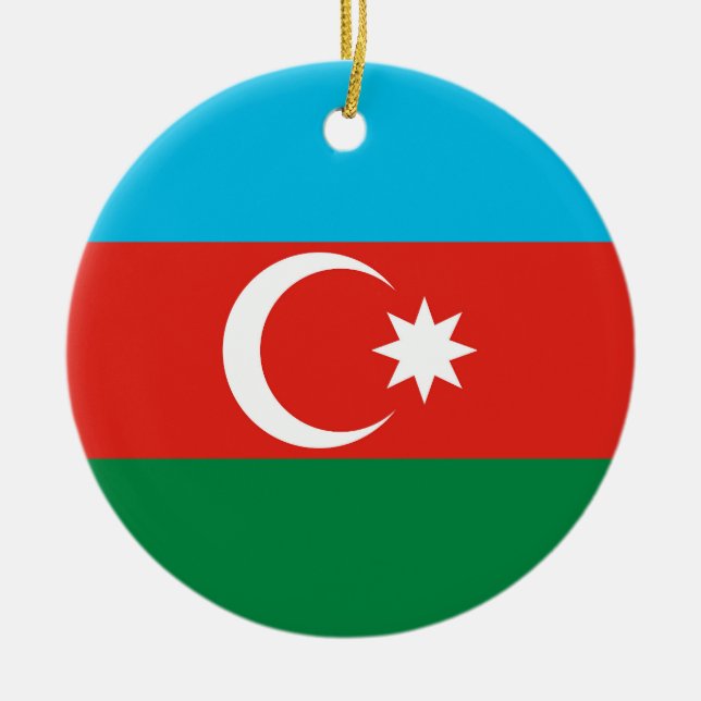 Ornamento De Cerâmica Bandeira do Azerbaijão (Frente)