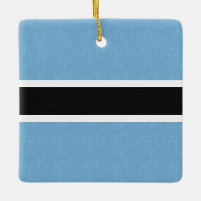 Ornamento De Cerâmica Bandeira Do Botsuana Com Água Limitada (Frente)