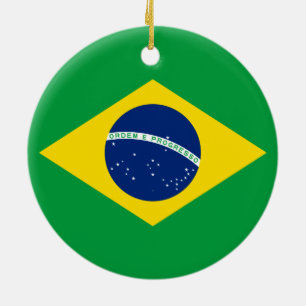 Ornamento De Cerâmica Bandeira do Brasil