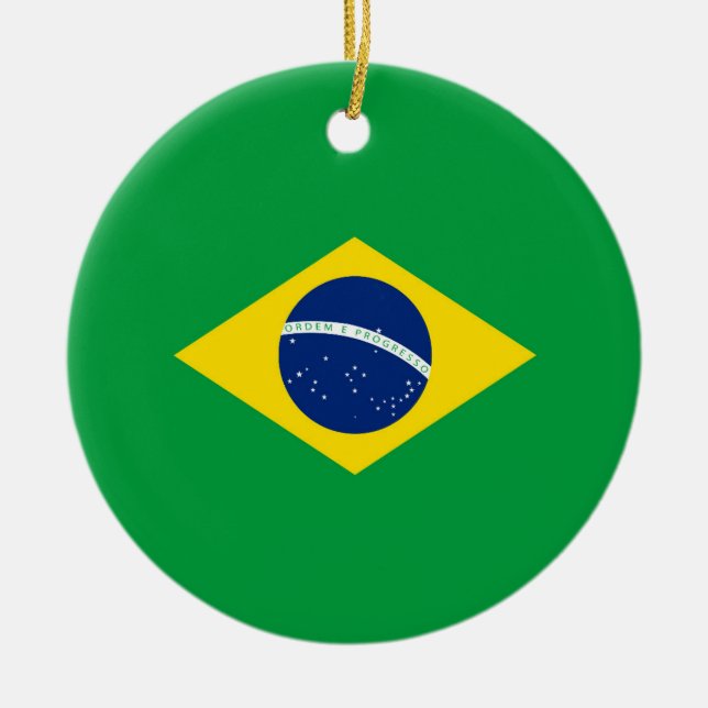 Ornamento De Cerâmica Bandeira do Brasil (Frente)
