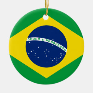 Ornamento De Cerâmica Bandeira do Brasil