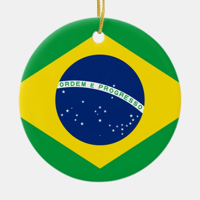 Ornamento De Cerâmica Bandeira do Brasil (Frente)