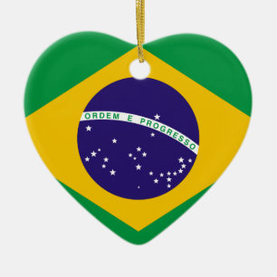 Ornamento De Cerâmica Bandeira do Brasil