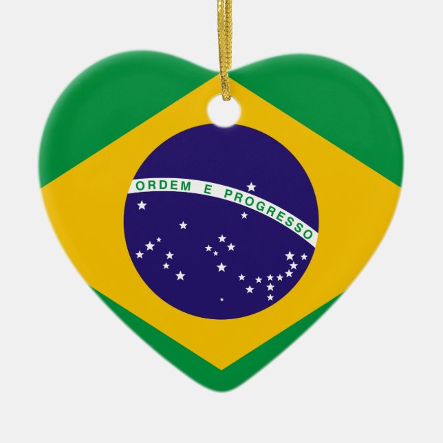 Ornamento De Cerâmica Bandeira do Brasil (Frente)