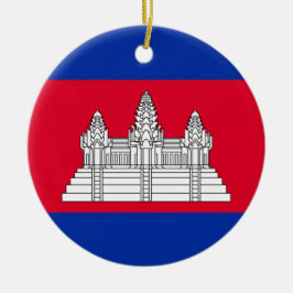 Ornamento De Cerâmica Bandeira do Camboja