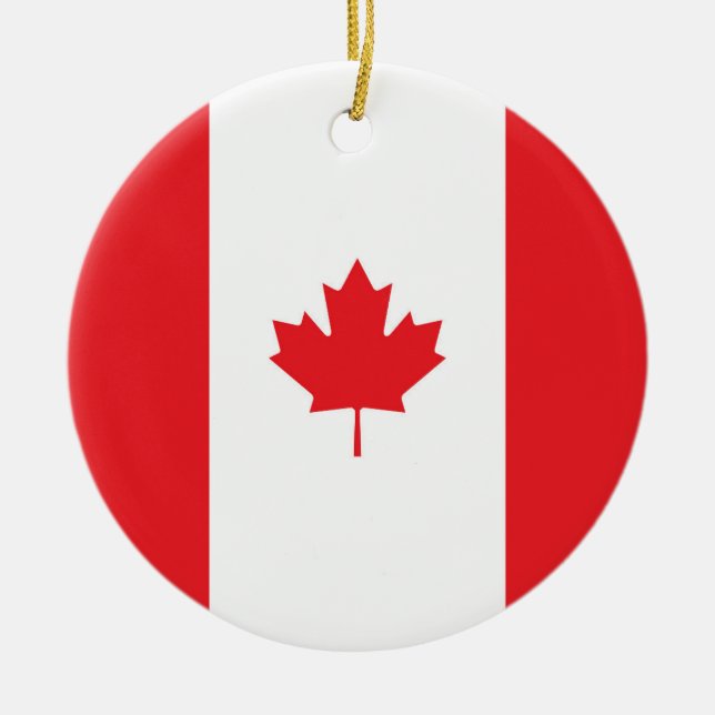 Ornamento De Cerâmica Bandeira do Canadá (Frente)