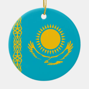 Ornamento De Cerâmica Bandeira do Cazaquistão