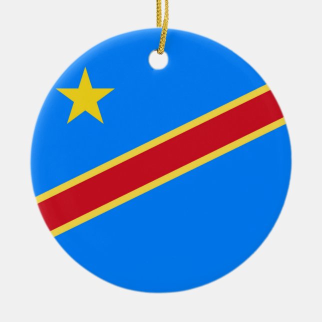 Ornamento De Cerâmica Bandeira do Congo (Frente)