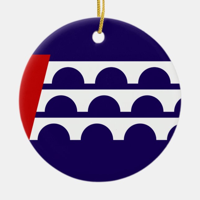 Ornamento De Cerâmica Bandeira do Des Moines (Iowa City) (Frente)