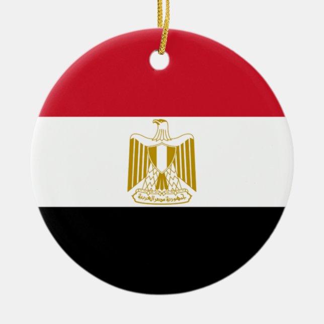 Ornamento De Cerâmica Bandeira do Egito (Frente)
