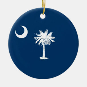 Ornamento De Cerâmica Bandeira do estado da Carolina do Sul