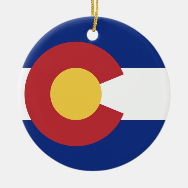 Ornamento De Cerâmica Bandeira do estado de Colorado (Frente)