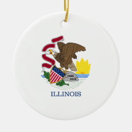 Ornamento De Cerâmica Bandeira do Estado de Illinois