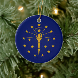 Ornamento De Cerâmica Bandeira do Estado de Indiana